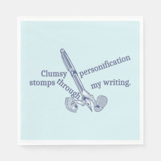 Personification Funny Creative Writing Serviette (Vorderseite)