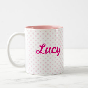 Personifizieren der rosa girly Polkapunkt ♥ TASS Zweifarbige Tasse