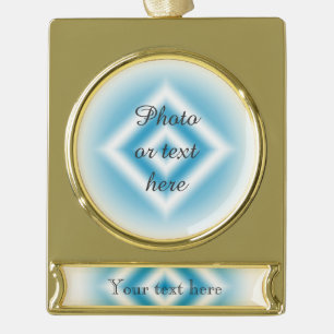 Personifizieren-Himmel blaue Diamantsteigung Banner-Ornament Gold
