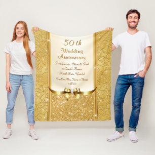 Personifizieren Sie 50. Hochzeitstag-Wurfs-Decke Fleecedecke