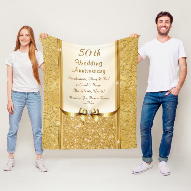 Personifizieren Sie 50. Hochzeitstag-Wurfs-Decke Fleecedecke (Beispiel)