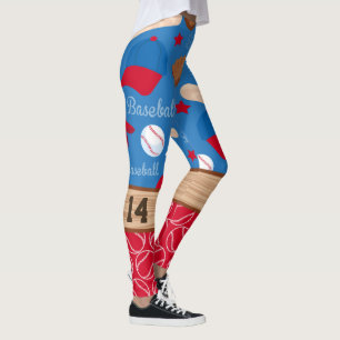PERSONIFIZIEREN Sie BASEBALL-ZAHL sportliches Leggings