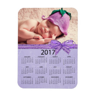 Personifizieren Sie diesen Minikalender lila 2017 Magnet