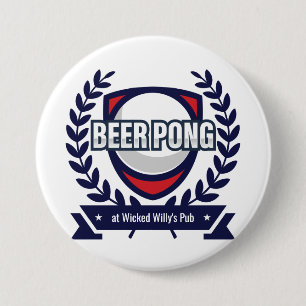 Personifizieren Sie dieses Bier Pong Logo Button
