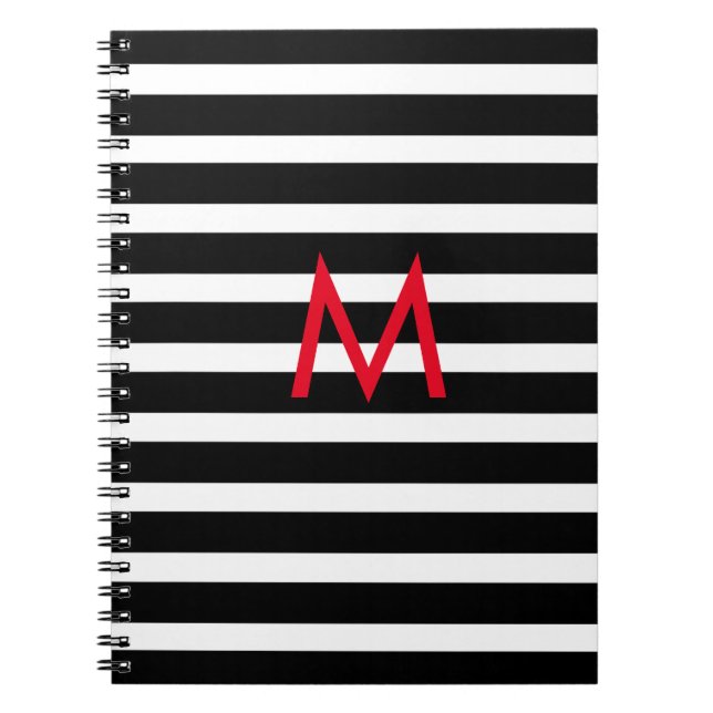 Personifizieren Sie Ihren Notizbuch BW-Streifen Notizblock (Vorderseite)