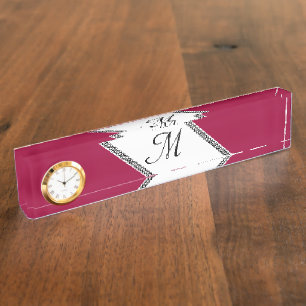 Personifizieren Sie Informations-mit Monogramm Namensplakette