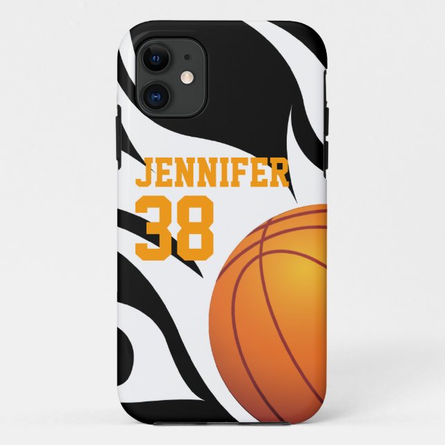 Personifizieren Sie lodernden Basketball B/W Case-Mate iPhone Hülle (Rückseite)