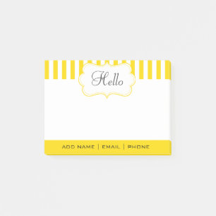 Personifizieren Sie noble Freesia-Gelb-Streifen Post-it Klebezettel