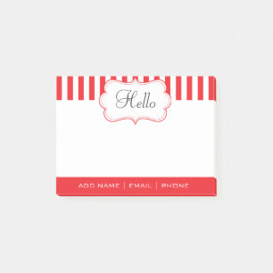 Personifizieren Sie noble Mohnblumen-Rot-Streifen Post-it Klebezettel