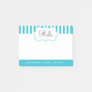 Personifizieren Sie nobles Aqua-blaue Streifen Post-it Klebezettel