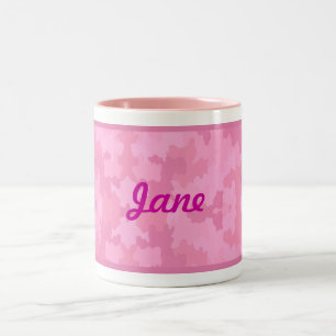 Personifizieren Sie rosa Tarnungs-Tasse Zweifarbige Tasse
