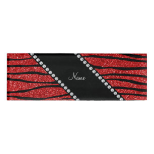 Personifizieren Sie rote Glitter Namenschild