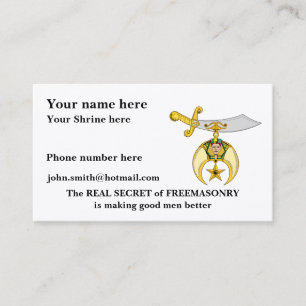 Personifizieren Sie Shriners Visitenkarte