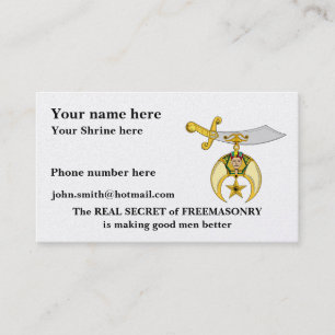 Personifizieren Sie Shriners Visitenkarte
