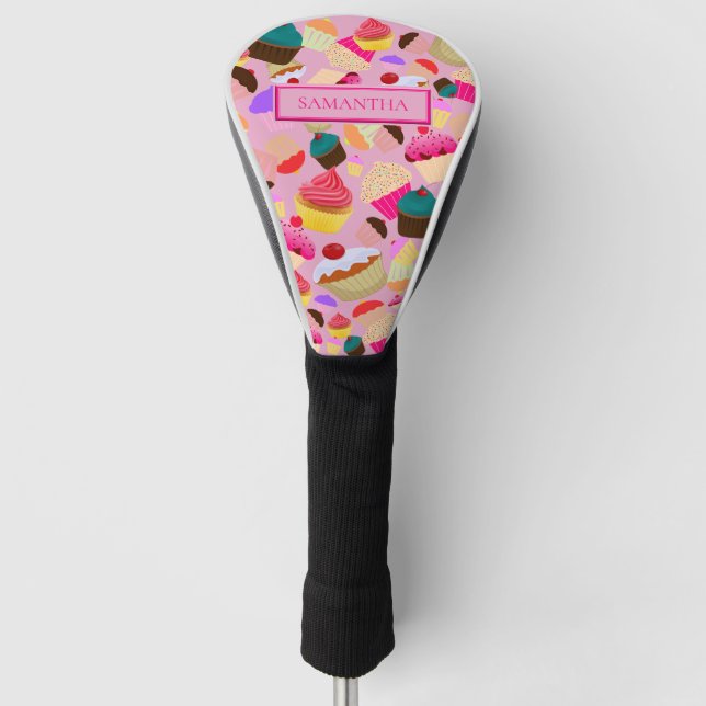 Personifizieren Sie. Spaß, heller rosa kleiner Golf Headcover (Vorderseite)