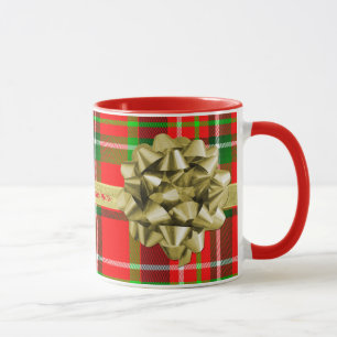Personifizieren Sie: Tartan-Weihnachtsgeschenk und Tasse