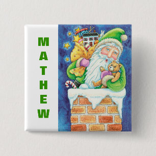 Personifizieren Sie WeihnachtsStrumpf-Knöpfe Button