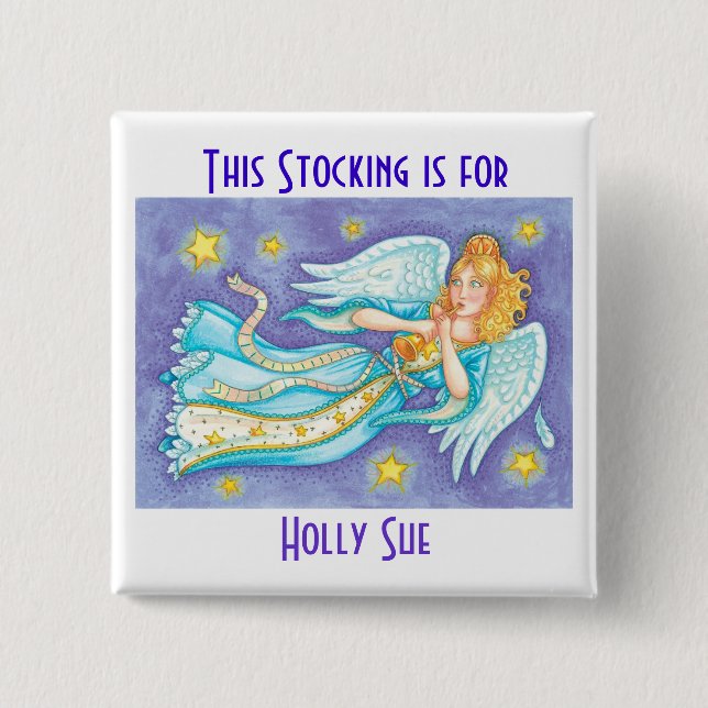 Personifizieren Sie WeihnachtsStrumpf-Knöpfe Button (Vorderseite)