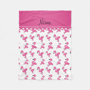 Personifizieren Sie weiße rosa Namensflamingos Fleecedecke