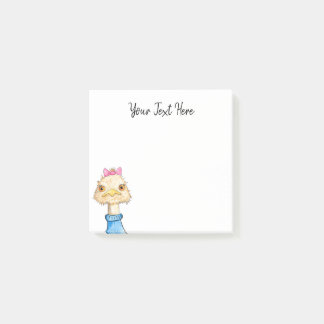 Personifiziertes lustiges Vogel-Zeichnen Post-it Klebezettel