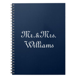 Personize Couple's Nachname Mr. & Mrs. navy blue Notizblock