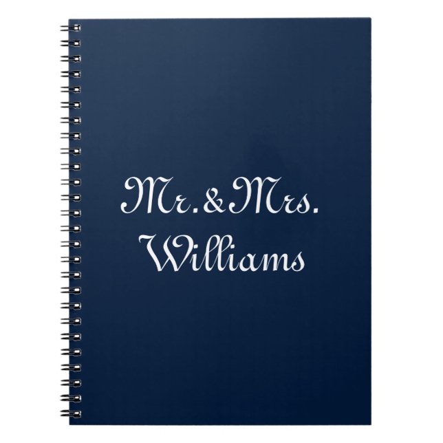 Personize Couple's Nachname Mr. & Mrs. navy blue Notizblock (Vorderseite)