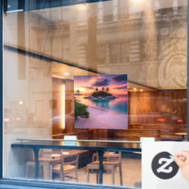 Persönlich auf Ihren eigenen Strand am Sonnenunter Fensteraufkleber