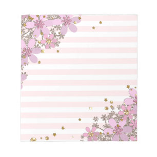 Persönlich, farbenfroh, blumenreich, dekoriert, go notizblock