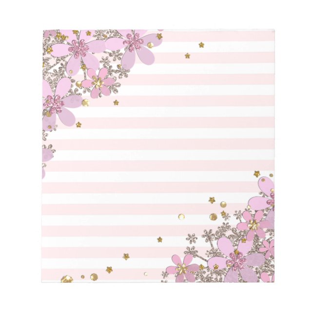 Persönlich, farbenfroh, blumenreich, dekoriert, go notizblock (Vorderseite)