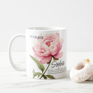 Persönlich gestalteter Geburtsmonat November-Blume Kaffeetasse