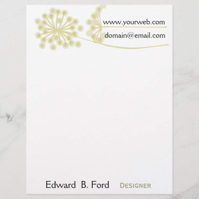 Persönlich Ihr! Die Vintagen Blumen-Blumen Briefkopf (Vorderseite)