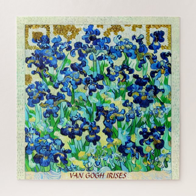 PERSÖNLICH, IRISES VAN GOGH GEMÄLDE QR CODE AI PUZZLE (Vertikal)