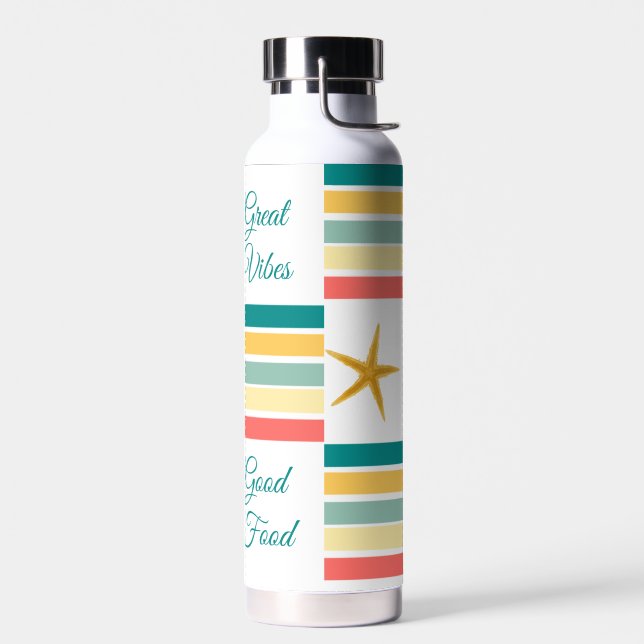 Persönlich "Just Beachy" in Weiß Trinkflasche (Links)