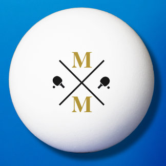 persönlich Monogramm Gold Tischtennisball