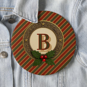 persönlich traditionell farbig Weihnachten gestrei Button
