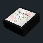 Persönlich - Weißer Glitzer und Rosa Blütenbraun Erinnerungskiste<br><div class="desc">Personalisieren Sie die Geschenkboxen mit hübsch rosa Aquarellfarben-Blume auf weißem gliterigem Hintergrund, damit Sie sie personalisieren können. Dieses Design kann für andere Anlässe wie Muttertag, Abschluss, Großmutter Tag, Hochzeit, Geburtstag usw. verwendet werden, indem man einfach den Text ändert. ✔ HINWEIS: ÄNDERN SIE NUR DIE VORLAGEBEREICHE, DIE SIE BENÖTIGEN! 😀 Sie...</div>