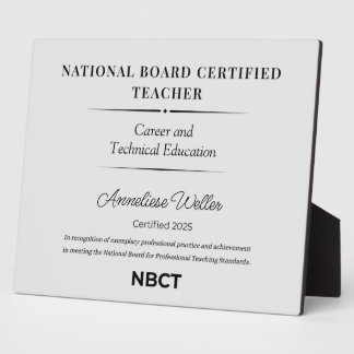 Persönlich zertifizierter Lehrer im National Board Fotoplatte