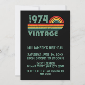 Persönliche 50 Vintage 50. Geburtstagsparty Einladung