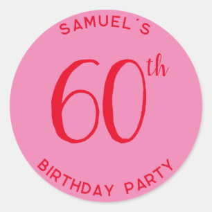 Persönliche 60. Geburtstagsparty Moderne Runder Aufkleber