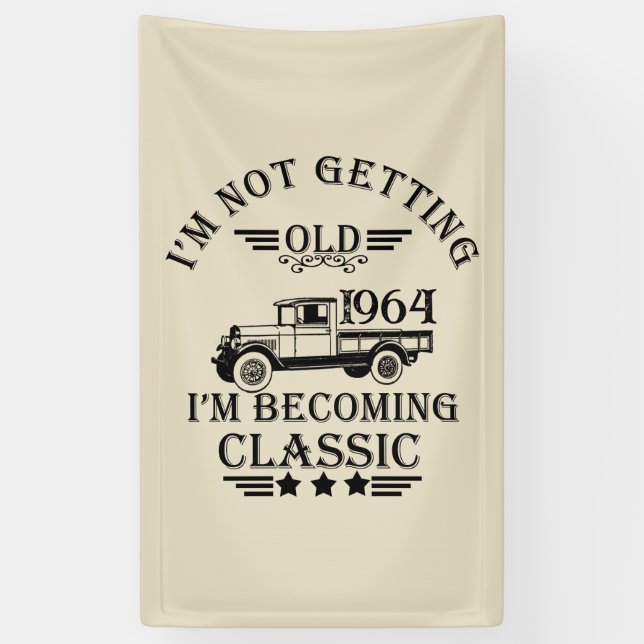 Persönliche 60 Vintage 60. Geburtstagsparty Banner (Vertikal)