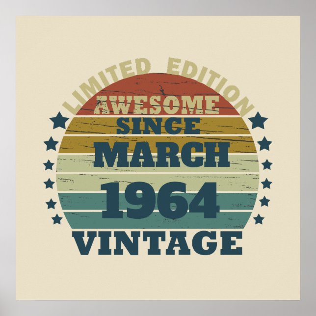 Persönliche 60 Vintage 60. Geburtstagsparty Poster (Vorne)