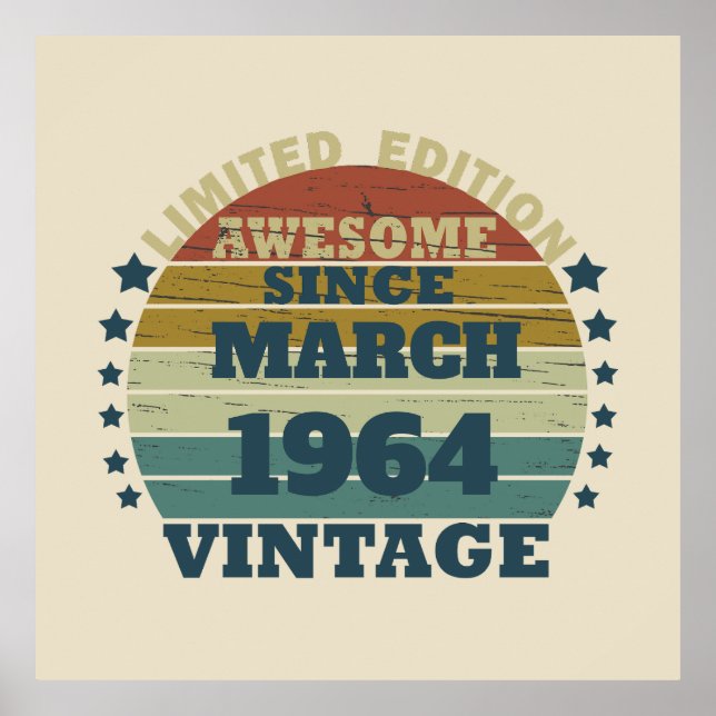 Persönliche 60 Vintage 60. Geburtstagsparty Poster (Vorne)