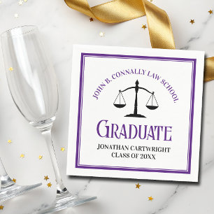 Persönliche Abschlussfeier der Purple Law School Serviette