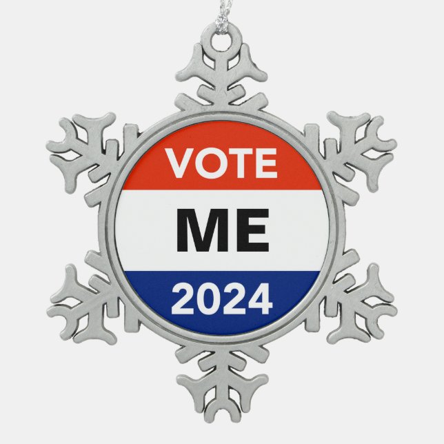 Persönliche Abstimmung 2024 Präsidentschaftswahlka Schneeflocken Zinn-Ornament (Vorderseite)