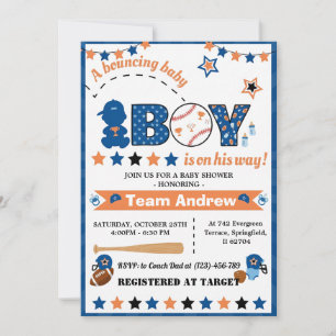 Persönliche All-Star-Baby-Party für einen Jungen Einladung