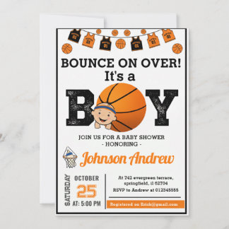 Persönliche All-Star-Basketball-Themen-Baby-Party Einladung