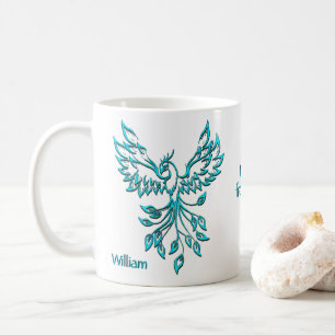 Persönliche Aquamarine Blue Phoenix Steige aus dem Kaffeetasse