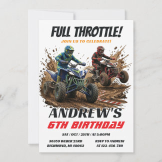 Persönliche ATV Dirt Bike Geburtstagseinladung Einladung