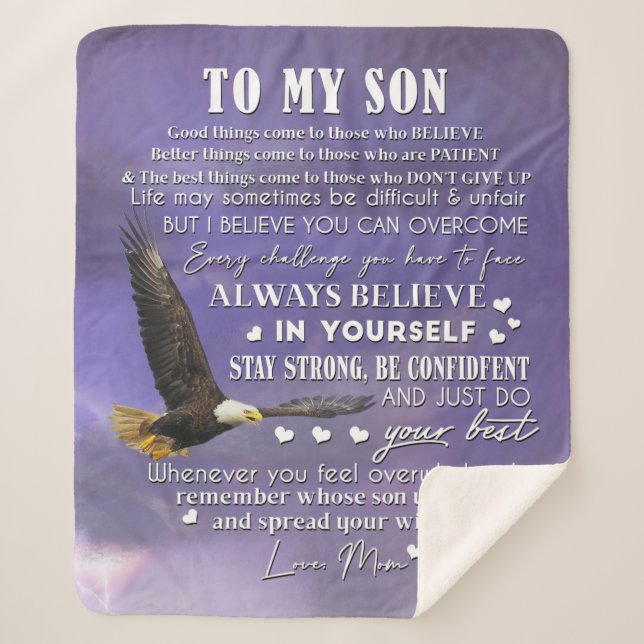Persönliche auf meinen Sohn von Liebe Mama Geschen Sherpadecke (Vorderseite)