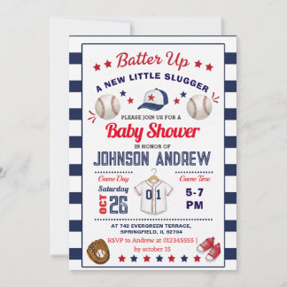 Persönliche Baseball-Baby-Shower-Slugger-All-Star- Einladung